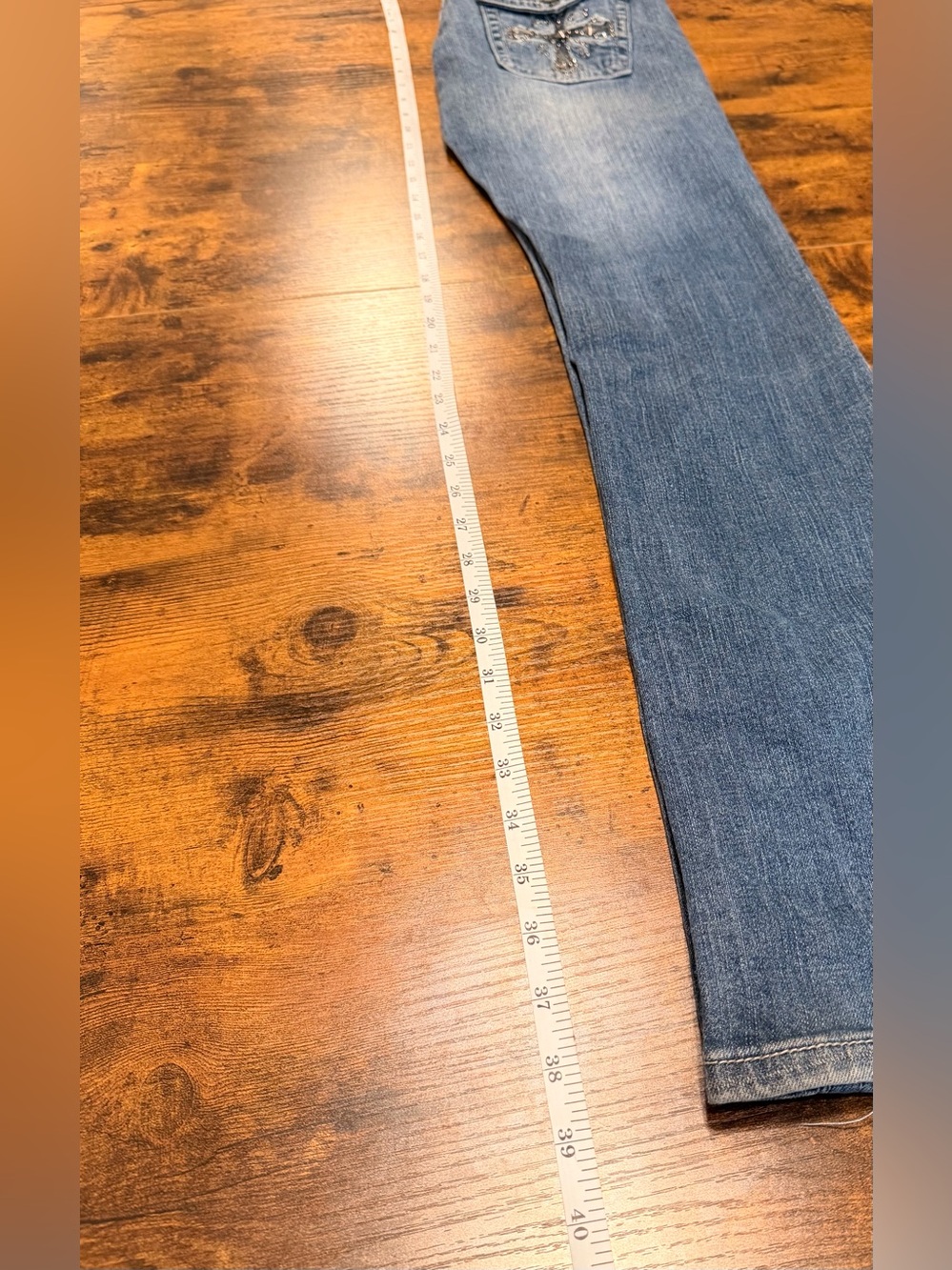 Vintage Y2K Premiere Cotton Mid Rise Bootcut Jeans Rhinestone Bling Western 1/2 - Picture 11 of 16